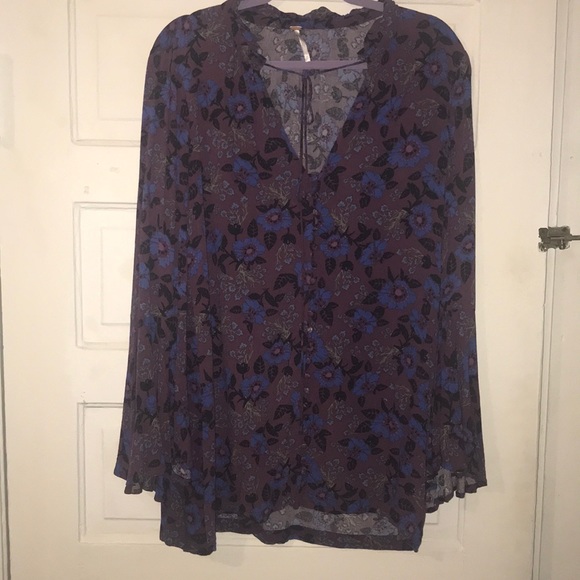 Free People Dresses & Skirts - Button down purple & blue Free People Dress
